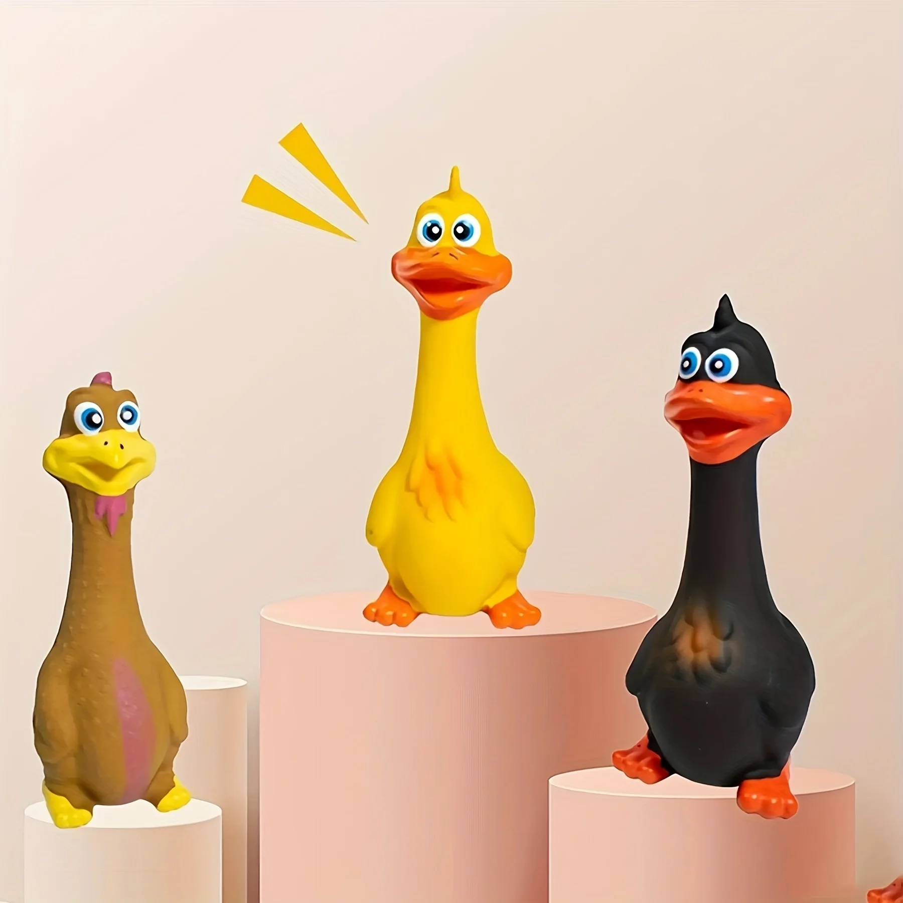 Squeaky Chicken and Duck Dog Toy for Teething