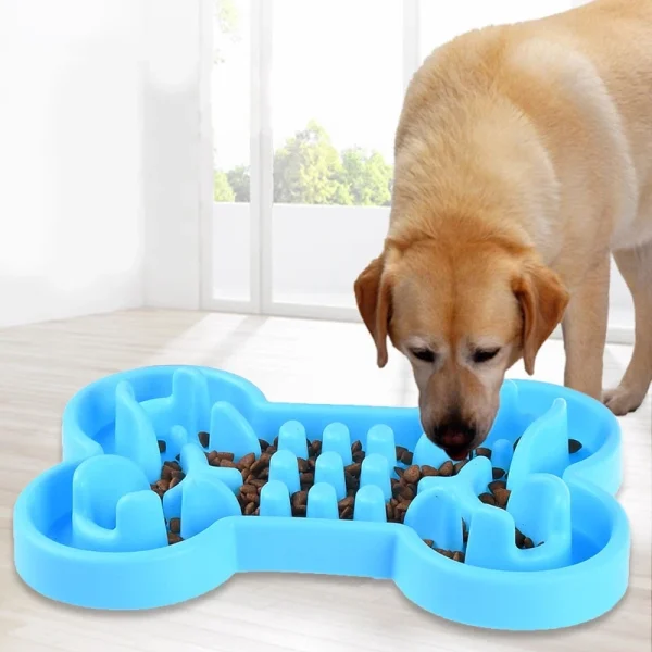 Silicone Slow Feeder Bowl for Dogs and Cats, Anti-Slip Travel-Friendly Design