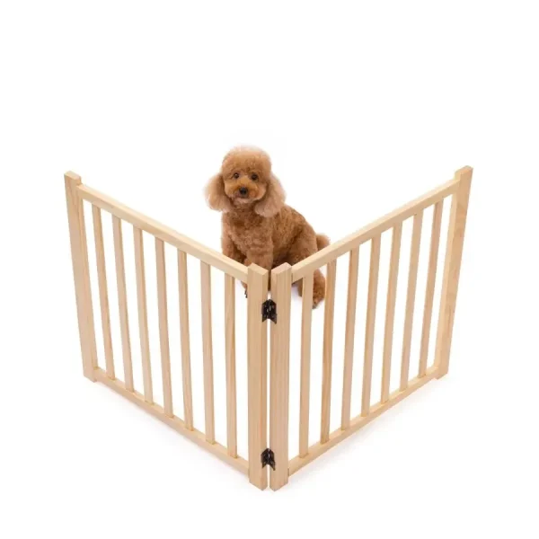 2-Panel Wooden Pet Gate for Doorways and Stairs