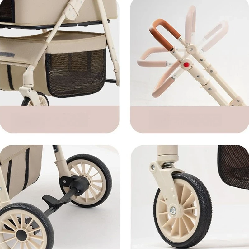 Double Space Pet Stroller with Reversible Handle - Image 3