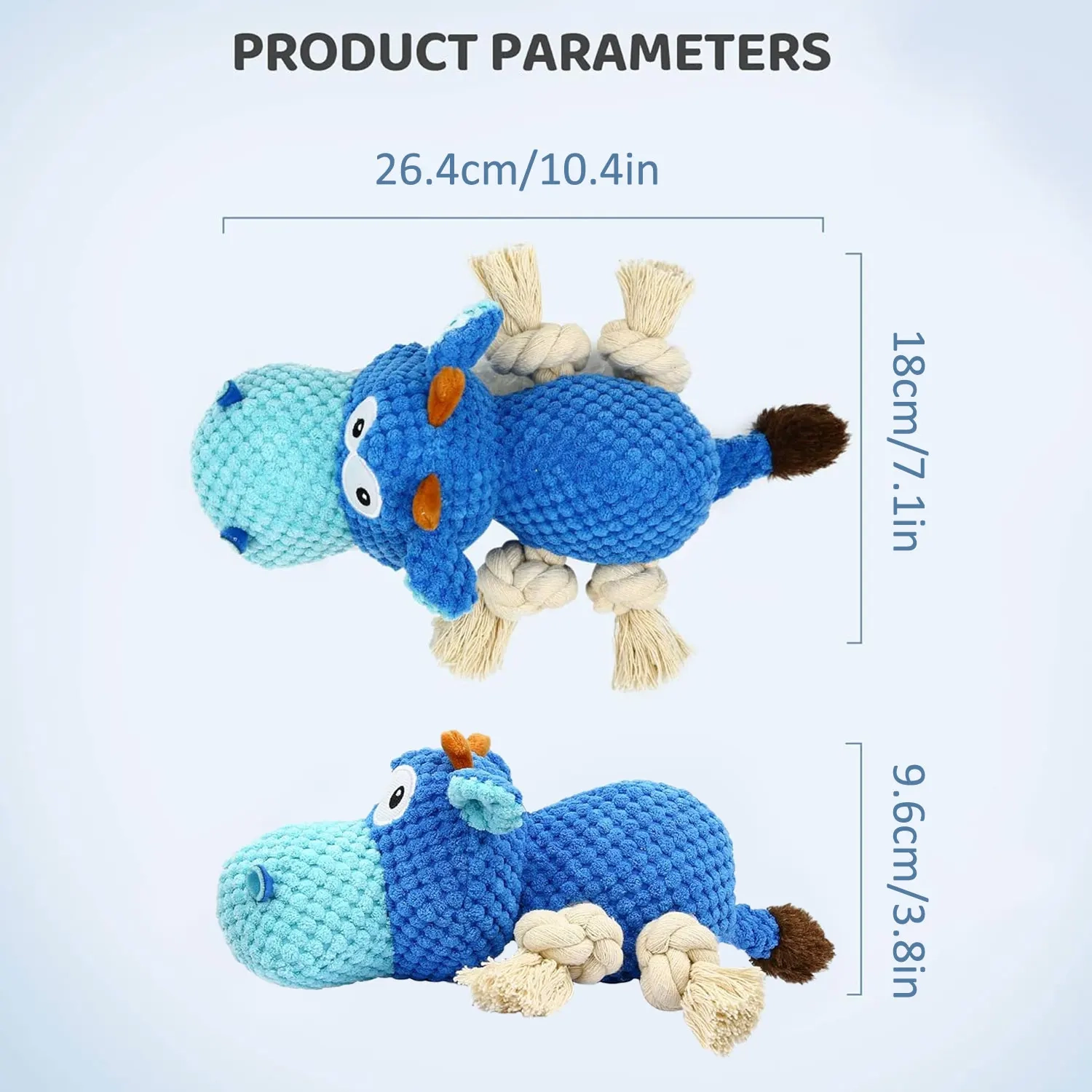 Durable Plush Squeaky Dog Toy with Crinkle Details - Image 2