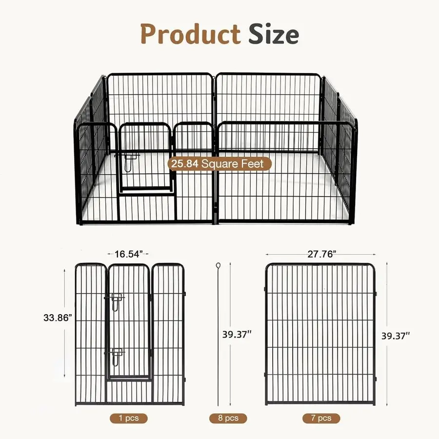 Portable 8-Panel Pet Play Yard - Image 2