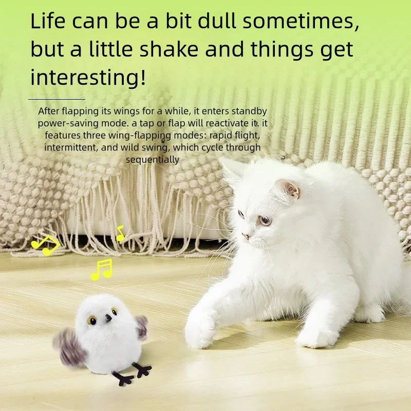 Interactive Flapping Bird Plush Pet Toy with Sound and Motion - Image 3