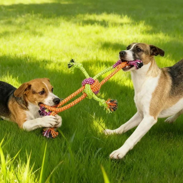 Multi-Knot Rope Dog Toy for Tug of War and Chewing