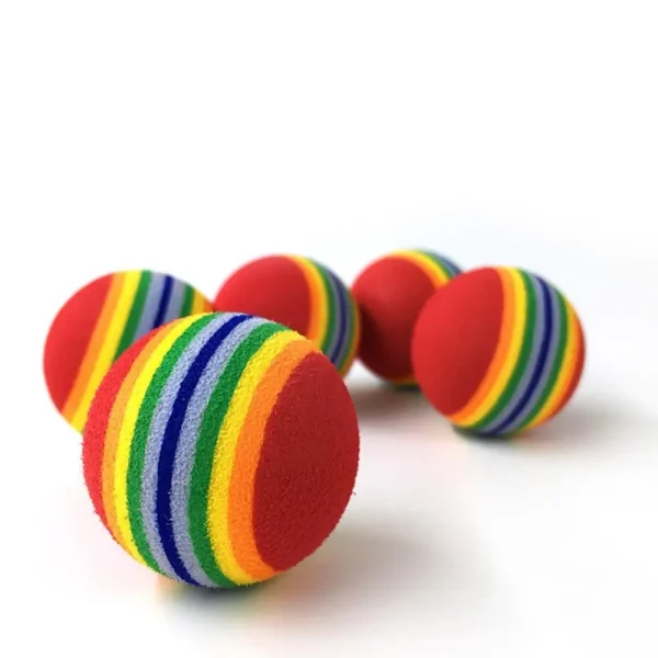 Rainbow Striped Dog Ball Toy