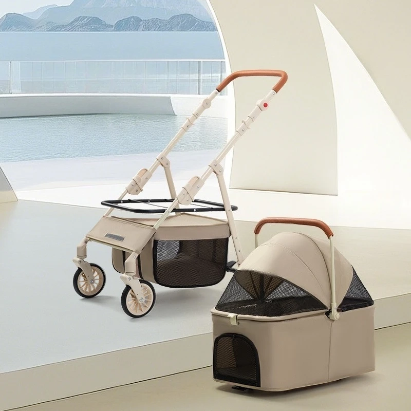 Double Space Pet Stroller with Reversible Handle - Image 5