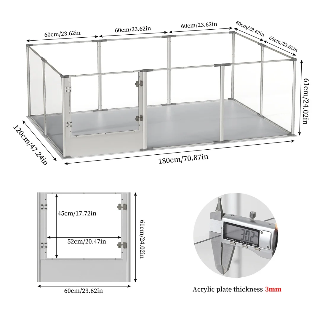 Clear Acrylic Pet Playpen - Image 7
