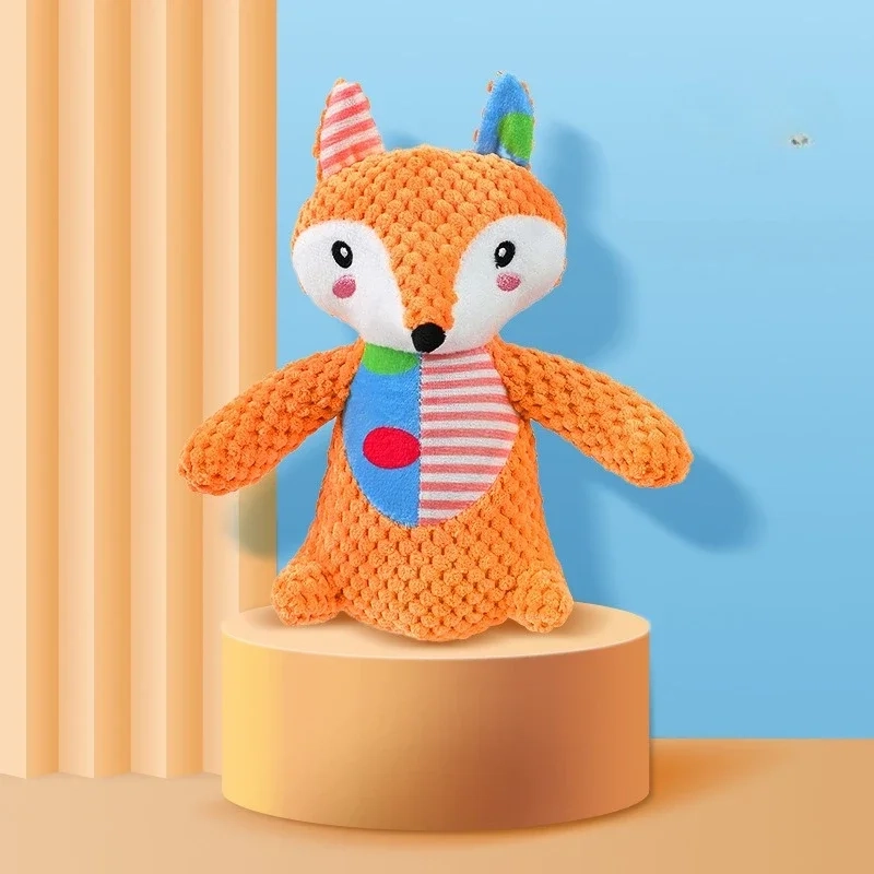 Patchwork Animal Plush Squeaky Dog Toy for Interactive Play - Image 9