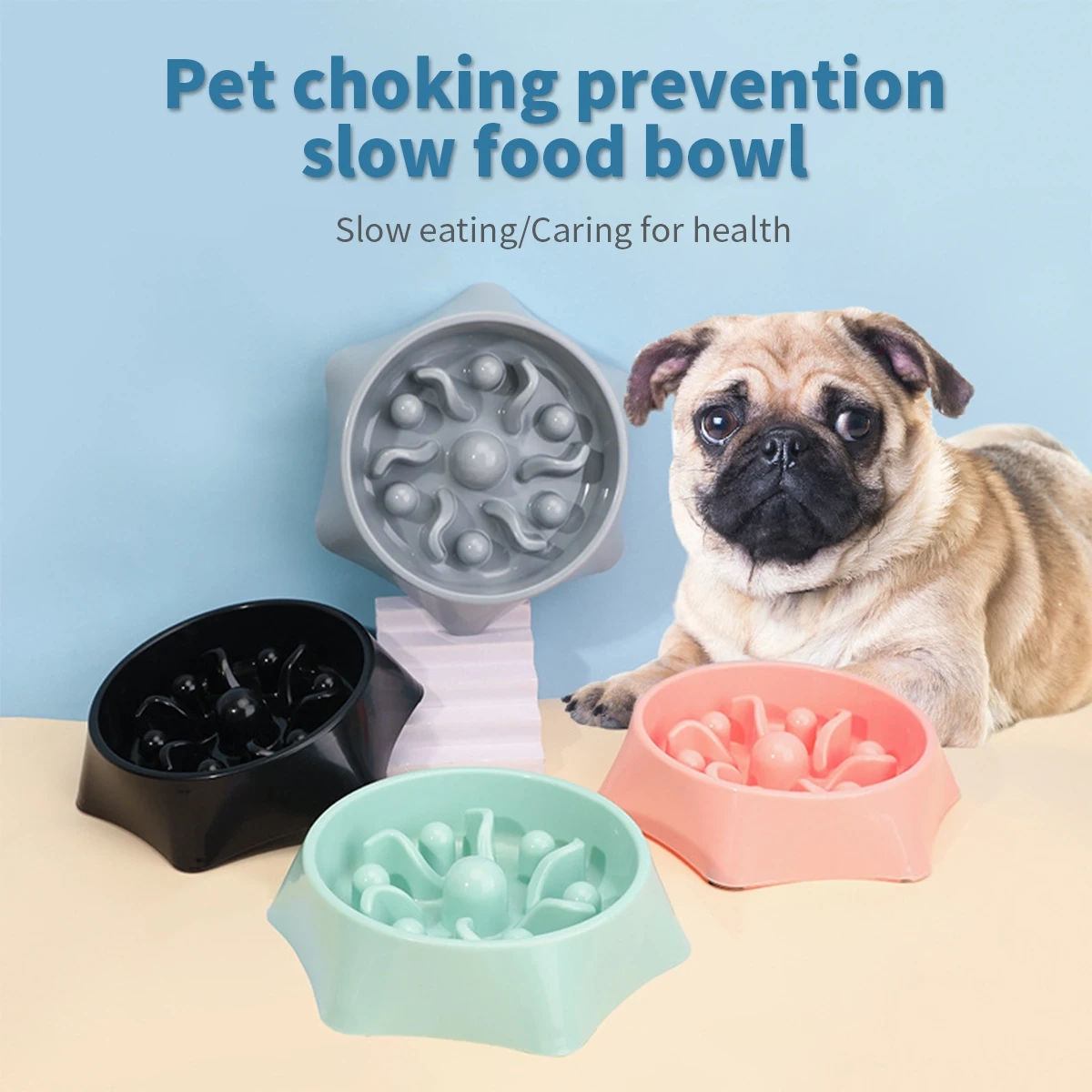 Anti-Tip Slow Feeder Bowl for Small Dogs and Cats - Image 3