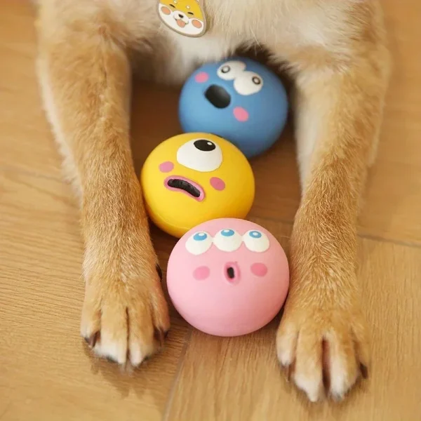 Cute Eyeball Squeaky Dog Ball Toy for Small Dogs and Interactive Play
