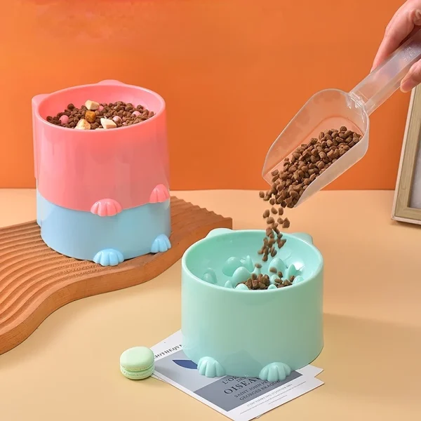 Raised Slow Feeder Bowl for Dogs and Cats