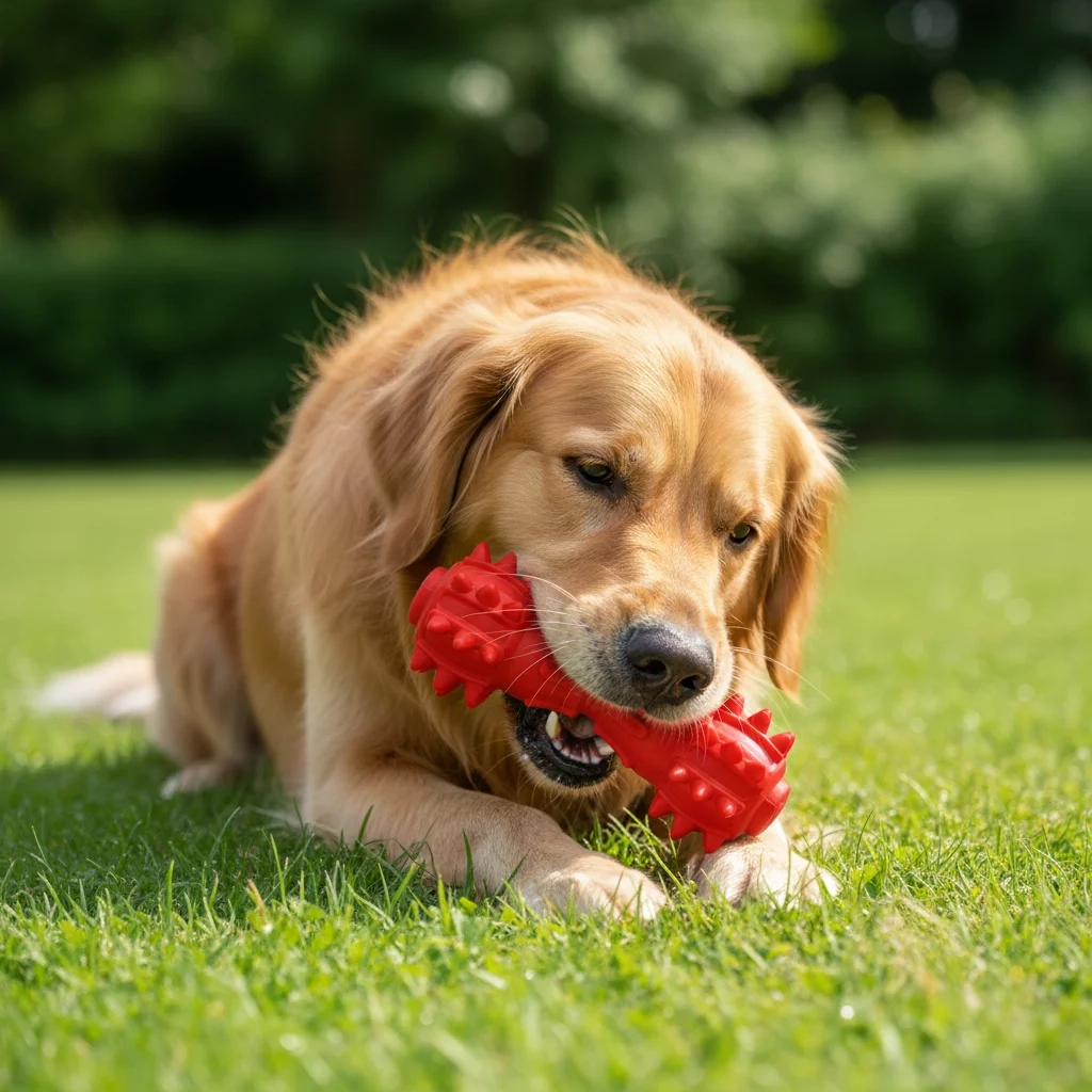 Barbell Dog Chew Toy for Teeth Cleaning
