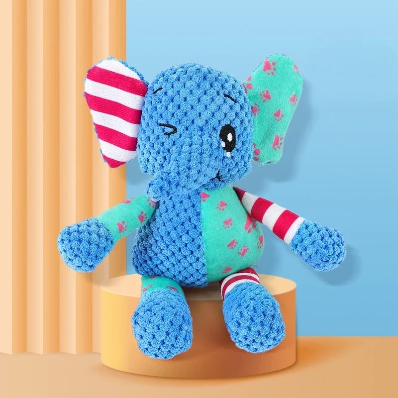 Patchwork Animal Plush Squeaky Dog Toy for Interactive Play - Image 8