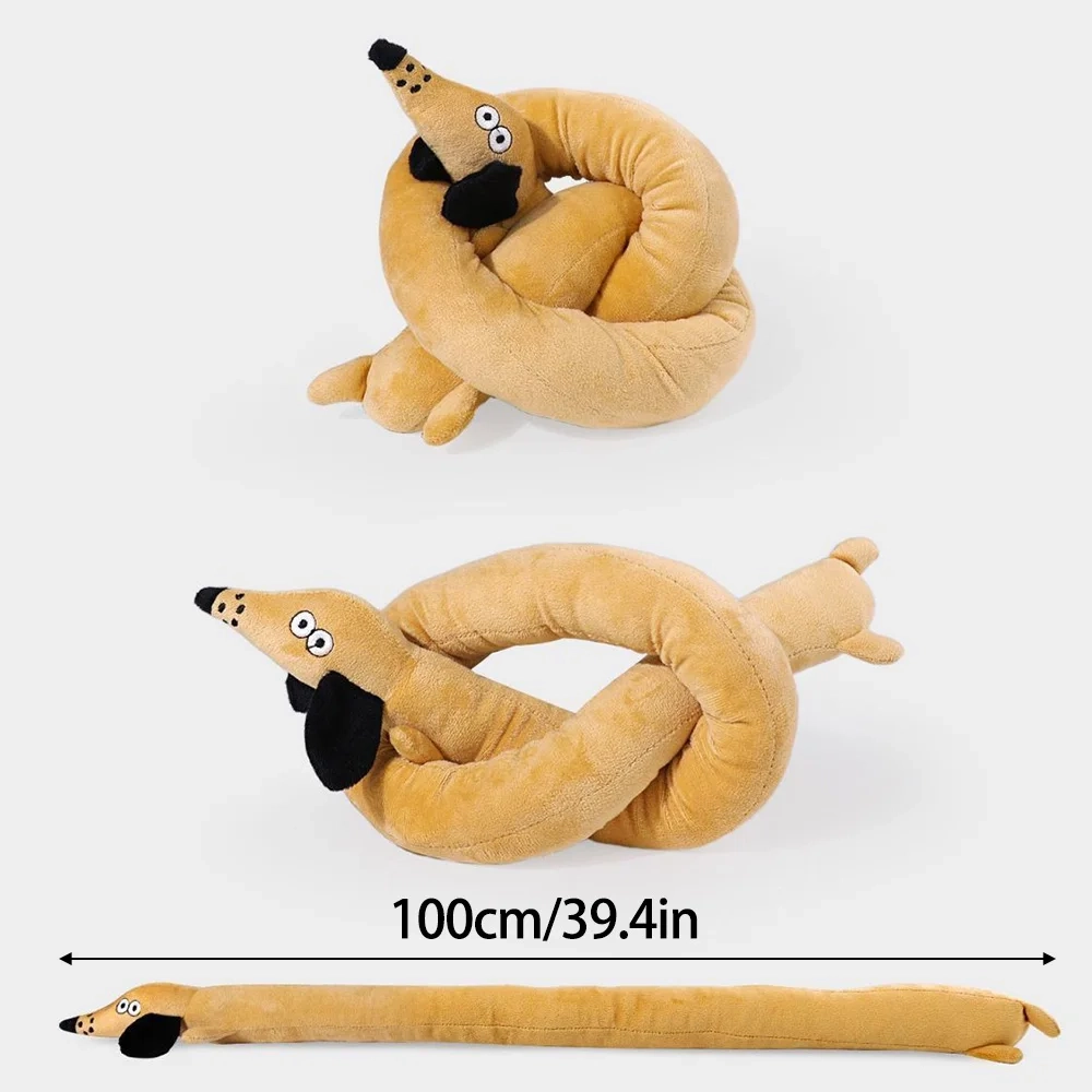 100cm Sausage Plush Squeaky Dog Toy - Image 4