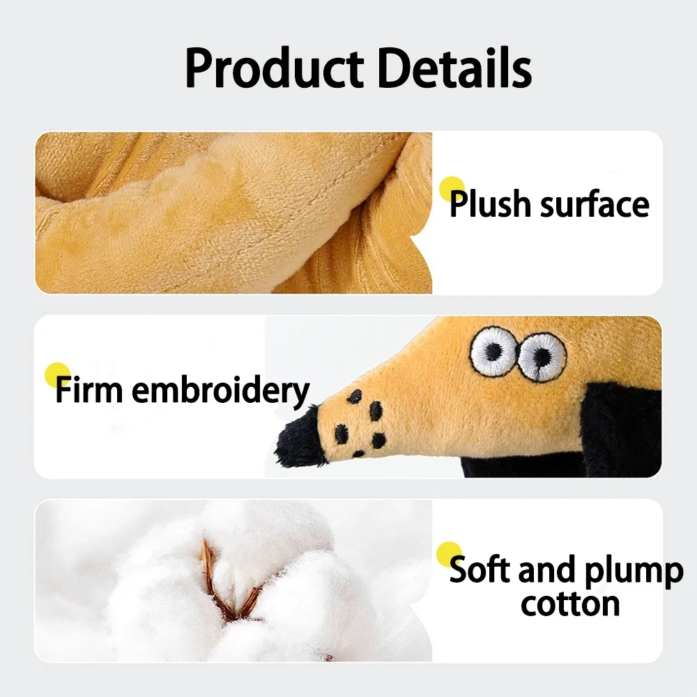 100cm Sausage Plush Squeaky Dog Toy - Image 2