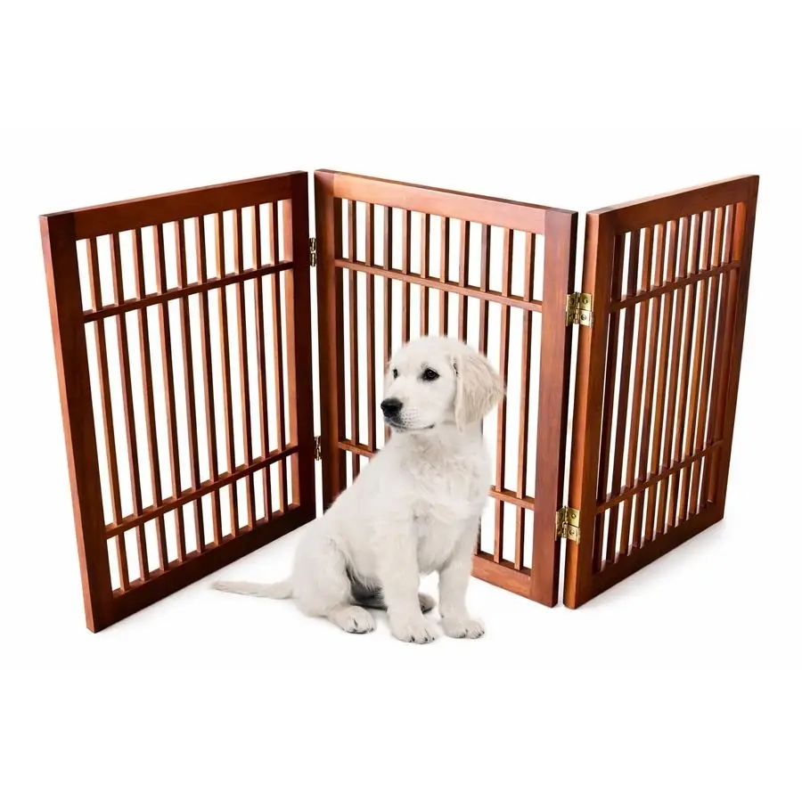 Foldable Acacia Pet Room Gate - Image 2