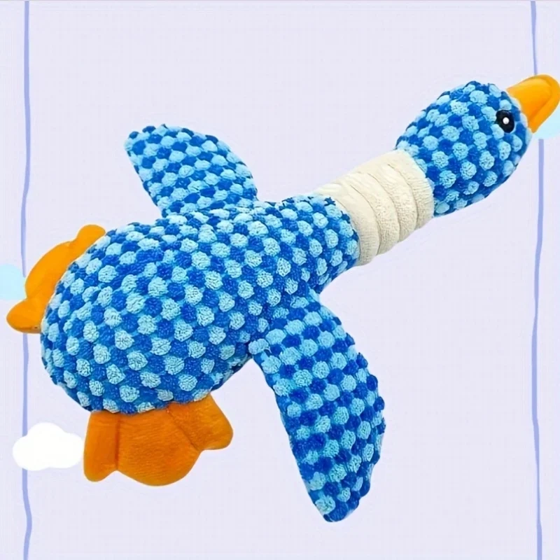 Blue Goose Plush Squeaky Dog Toy for Interactive Play - Image 5
