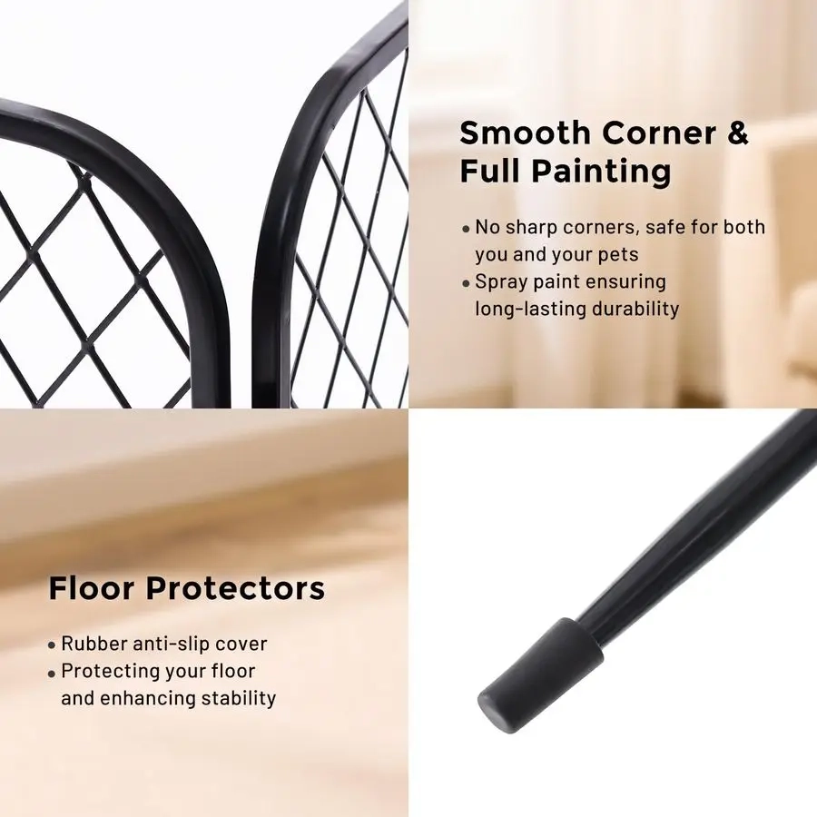 8-Panel Mesh Pet Playpen with Door - Image 5