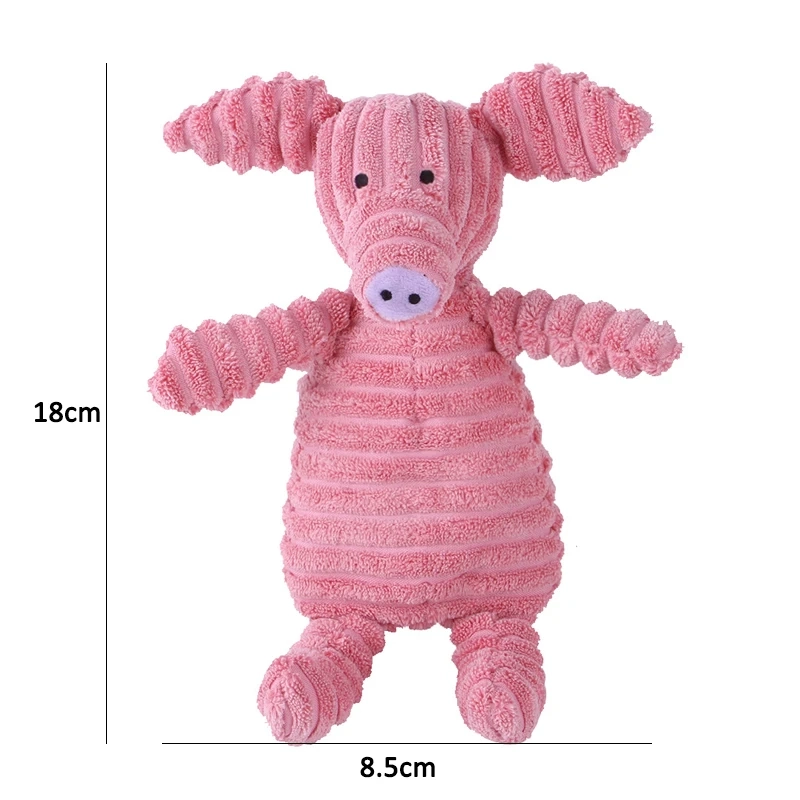 Corduroy Animal Plush Squeaky Dog Toy for Interactive Play - Image 9