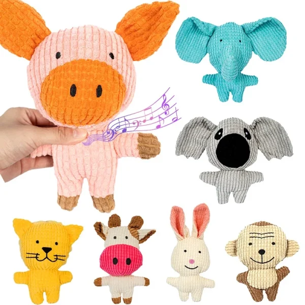 Animal Plush Squeaky Dog Toy for Small Dogs