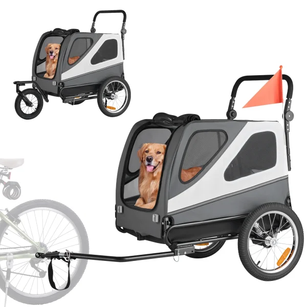 Heavy-Duty 2-in-1 Pet Trailer Stroller