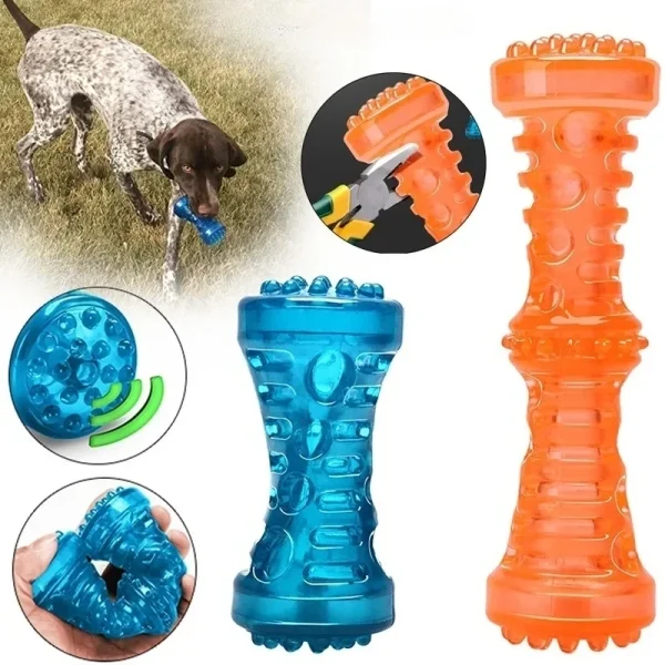 Squeaky Rubber Bone Dog Toy