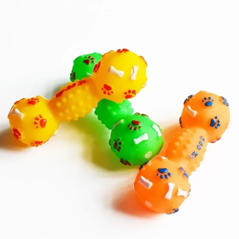 Squeaky Dumbbell Chew Toy - Image 3