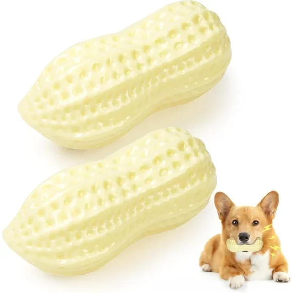 Peanut-Shaped Squeaky Dog Toy Set