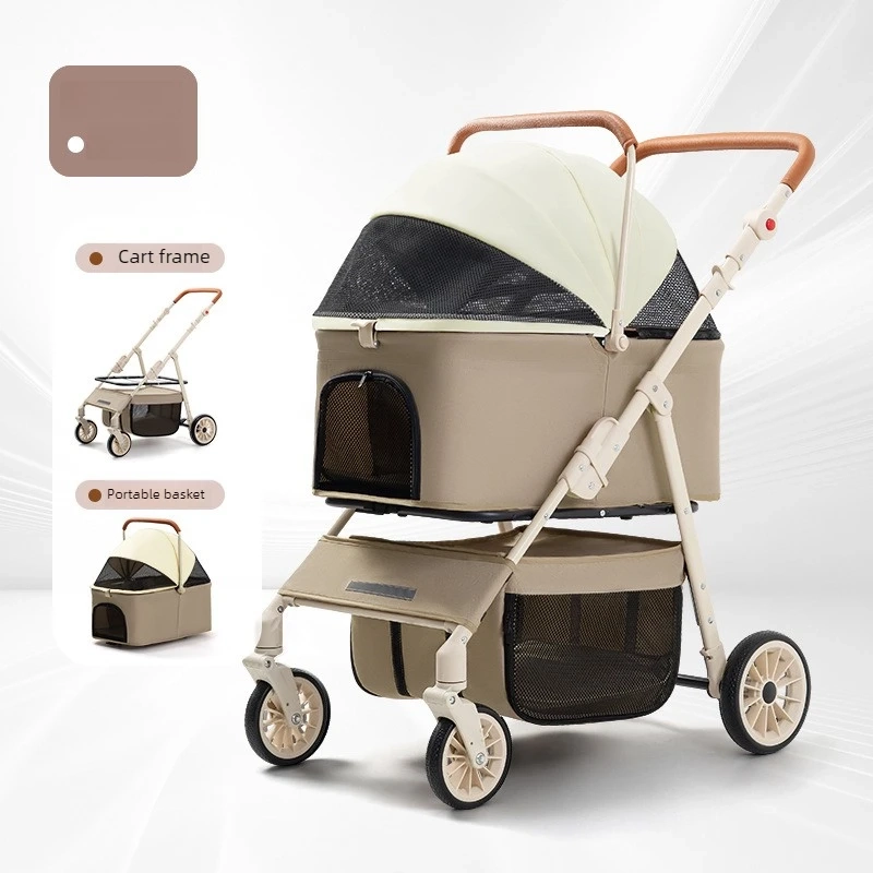 Double Space Pet Stroller with Reversible Handle - Image 9