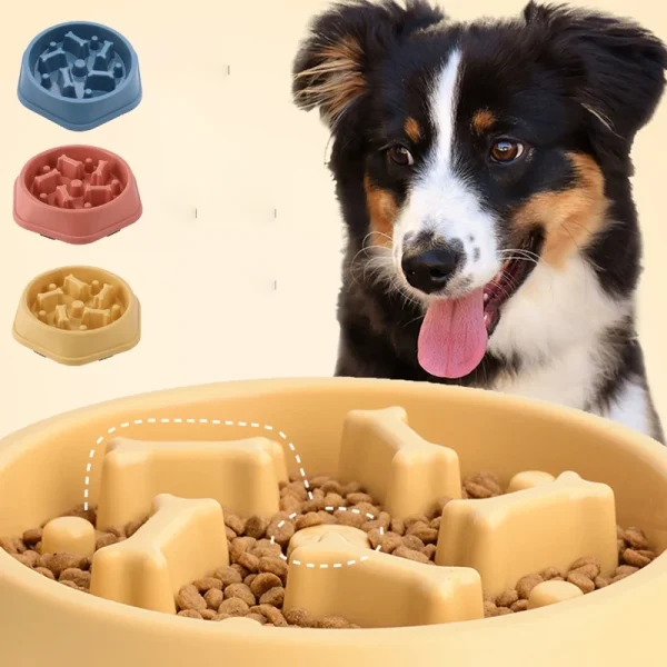 Non-Slip Slow Feeder Puzzle Bowl for Dogs and Cats