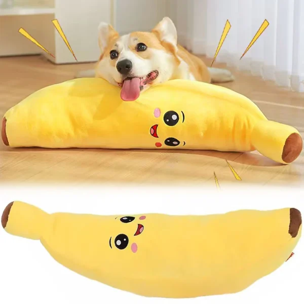 Banana Plush Squeaky Dog Toy for Interactive Play
