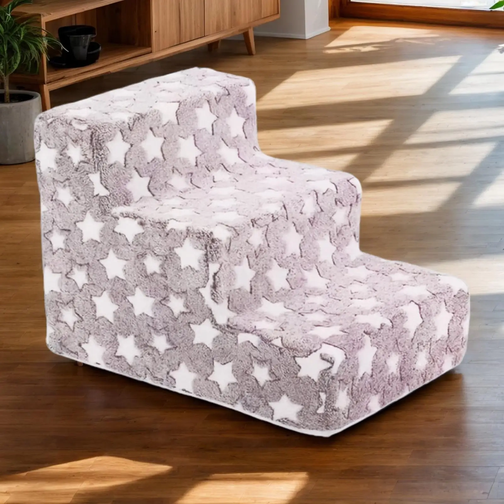 3-Step Plush Pet Climbing Stairs - Image 5