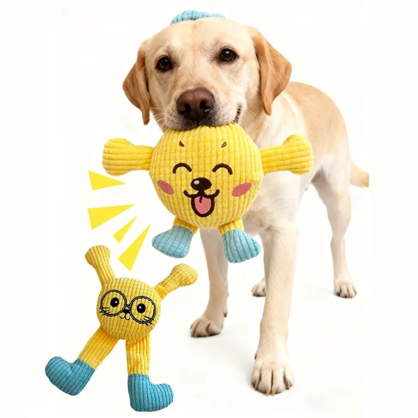 Cartoon Plush Squeaky Dog Toy for Interactive Play