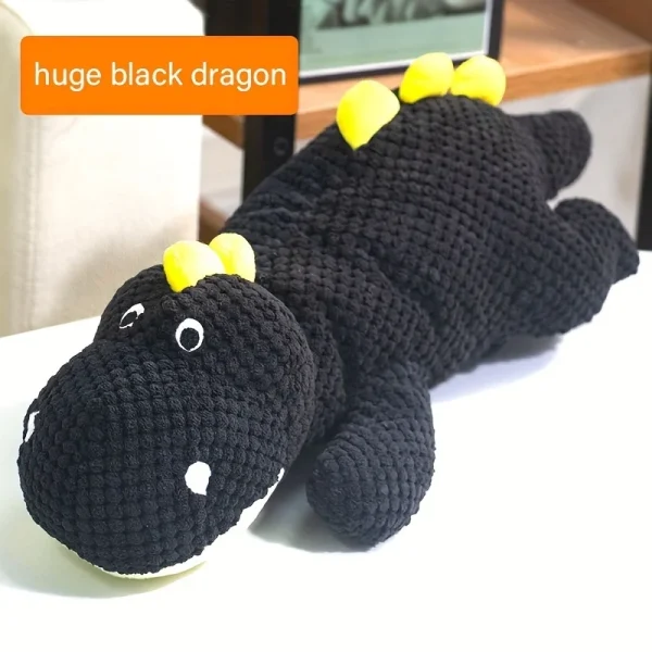 Black Dragon Plush Dog Toy for Interactive Play