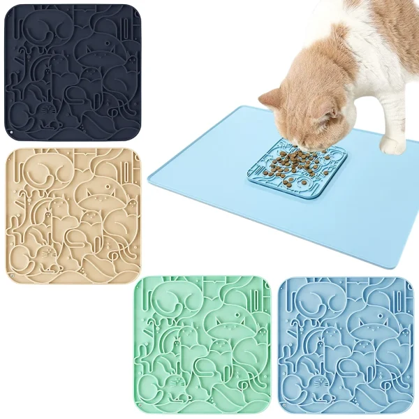 Slow Feeder Lick Mat with Suction Cup for Dogs and Cats