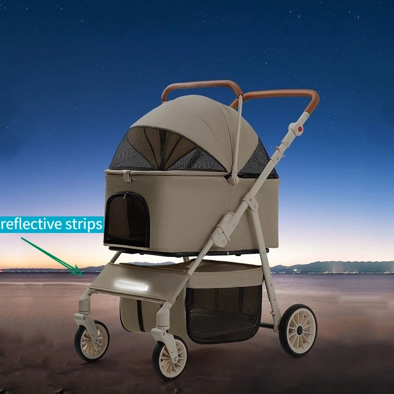 Double Space Pet Stroller with Reversible Handle - Image 6