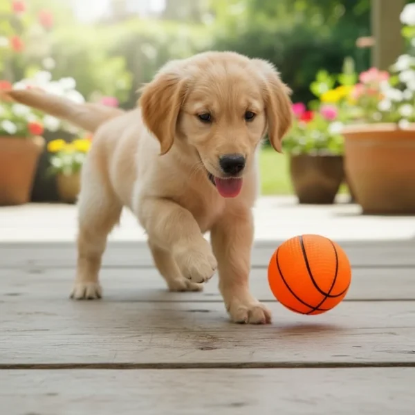 Squeaky Basketball Dog Toy