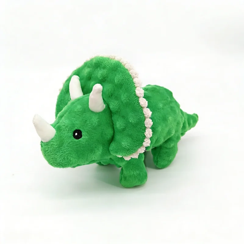 Triceratops Plush Squeaky Dog Toy for Chewing and Interactive Play - Image 7
