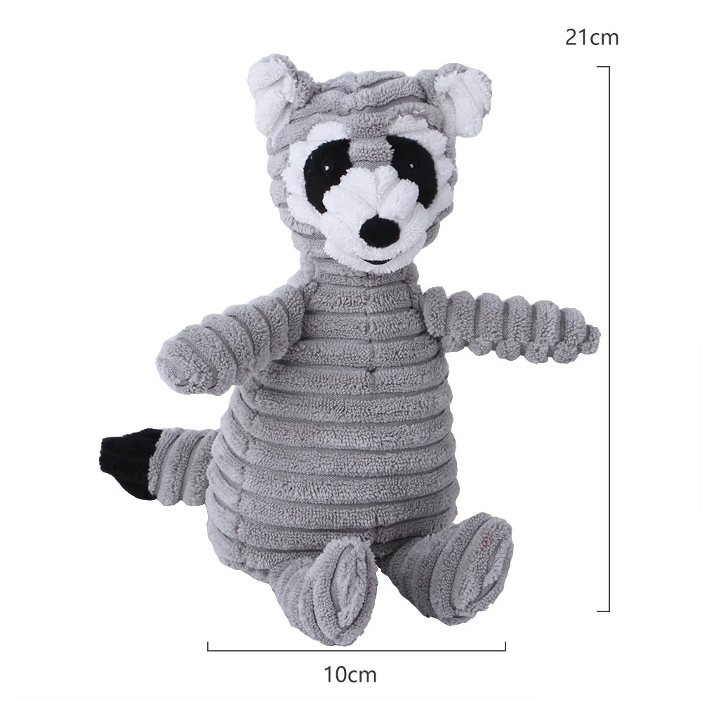 Corduroy Animal Plush Squeaky Dog Toy for Interactive Play - Image 12
