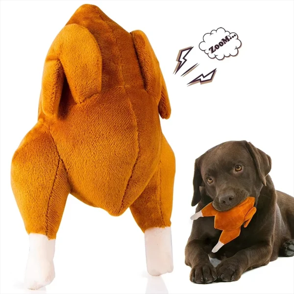 Roast Chicken Plush Squeaky Dog Toy