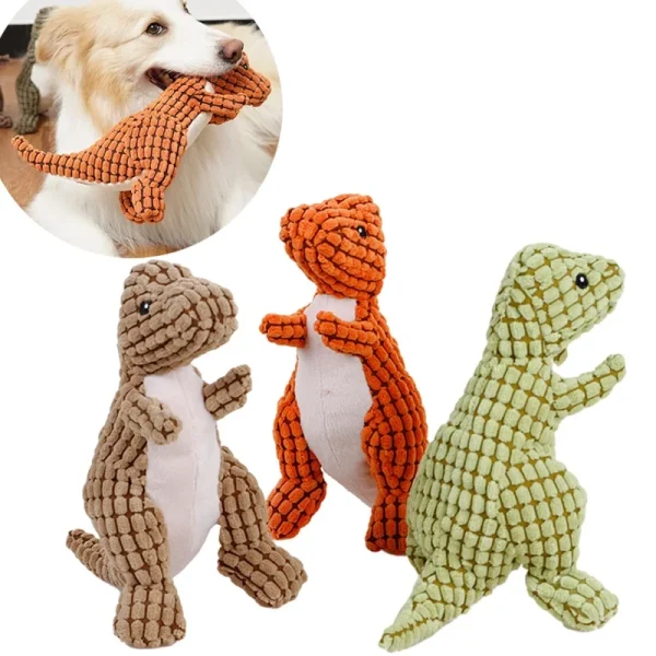 Cute Cartoon Dinosaur Squeaky Dog Toy