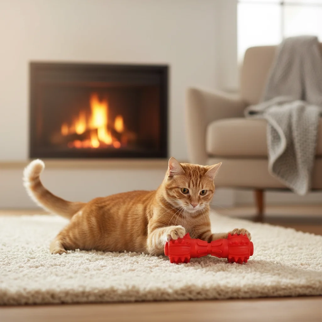 Barbell Dog Chew Toy for Teeth Cleaning - Image 3