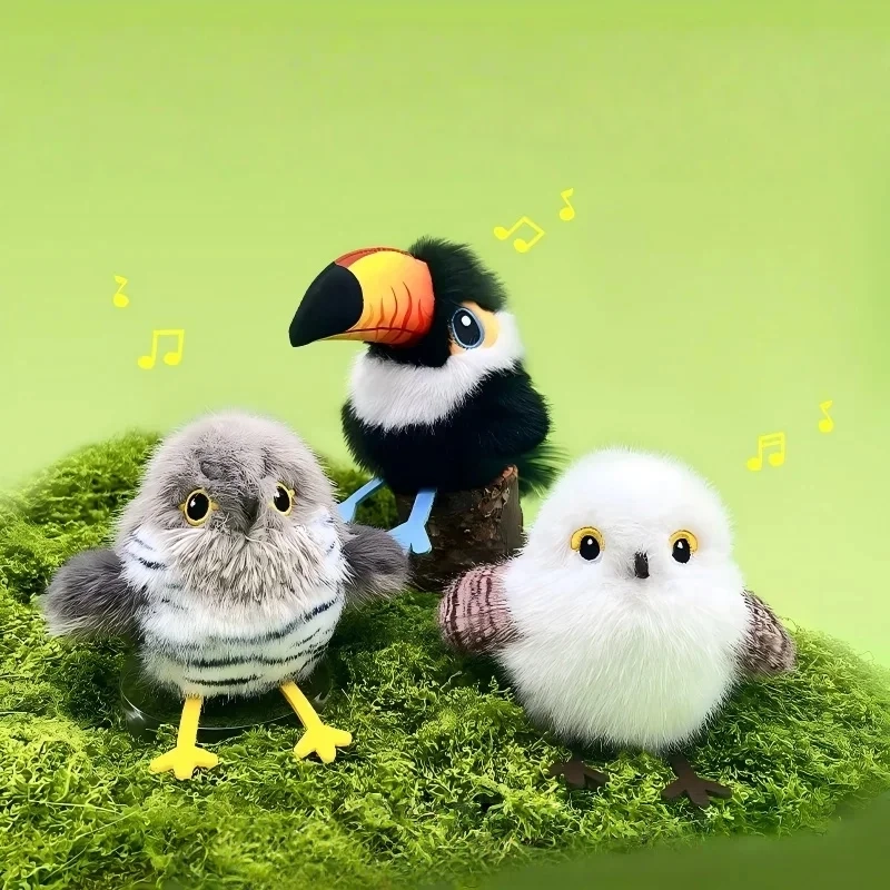 Interactive Flapping Bird Plush Pet Toy with Sound and Motion