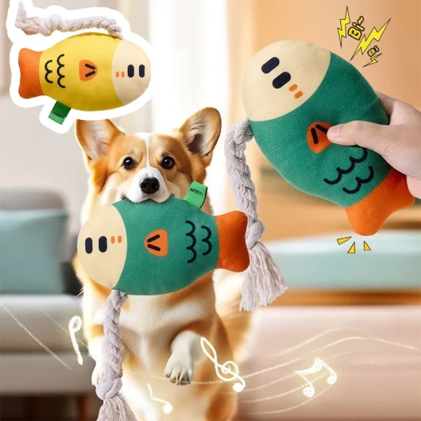 Animal-Shaped Squeaky Plush Dog Toy for Chewing and Play