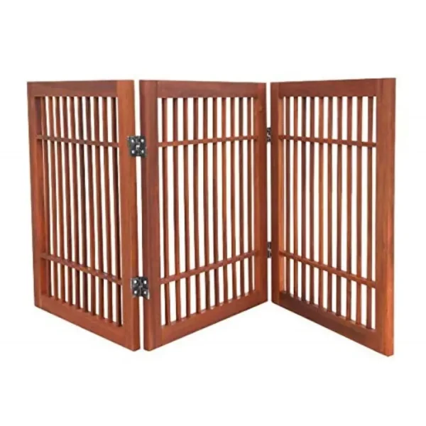 Foldable Acacia Pet Room Gate