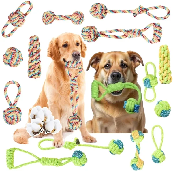 Interactive Rope Dog Toy Set