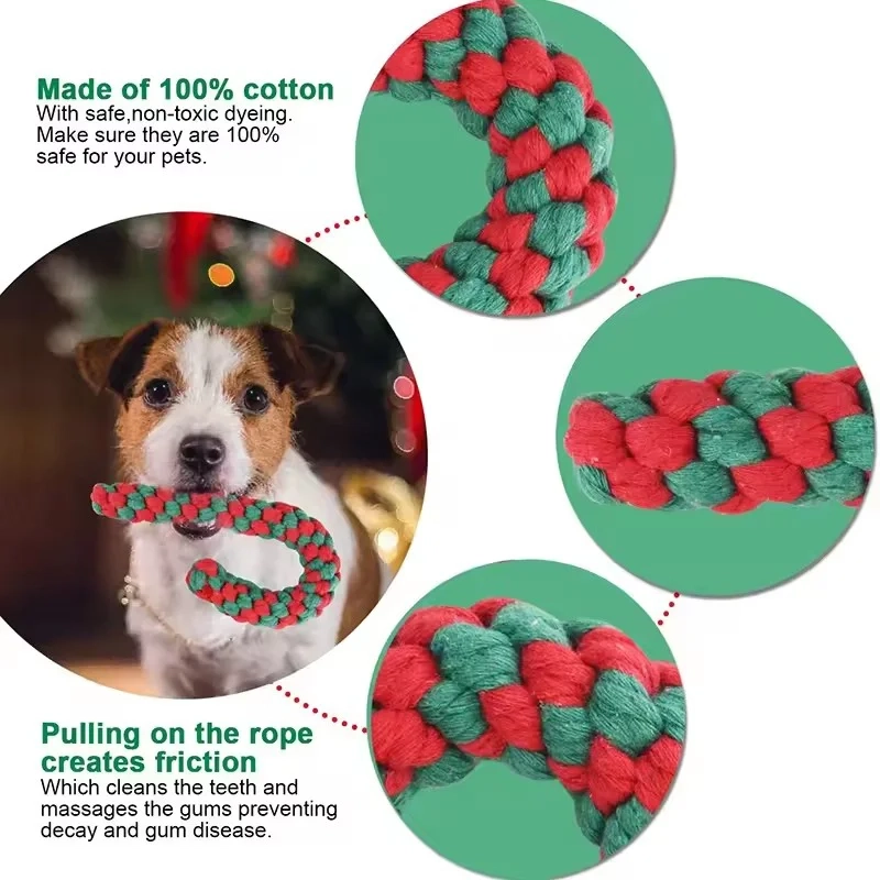 Festive Cotton Rope Dog Toy - Image 5