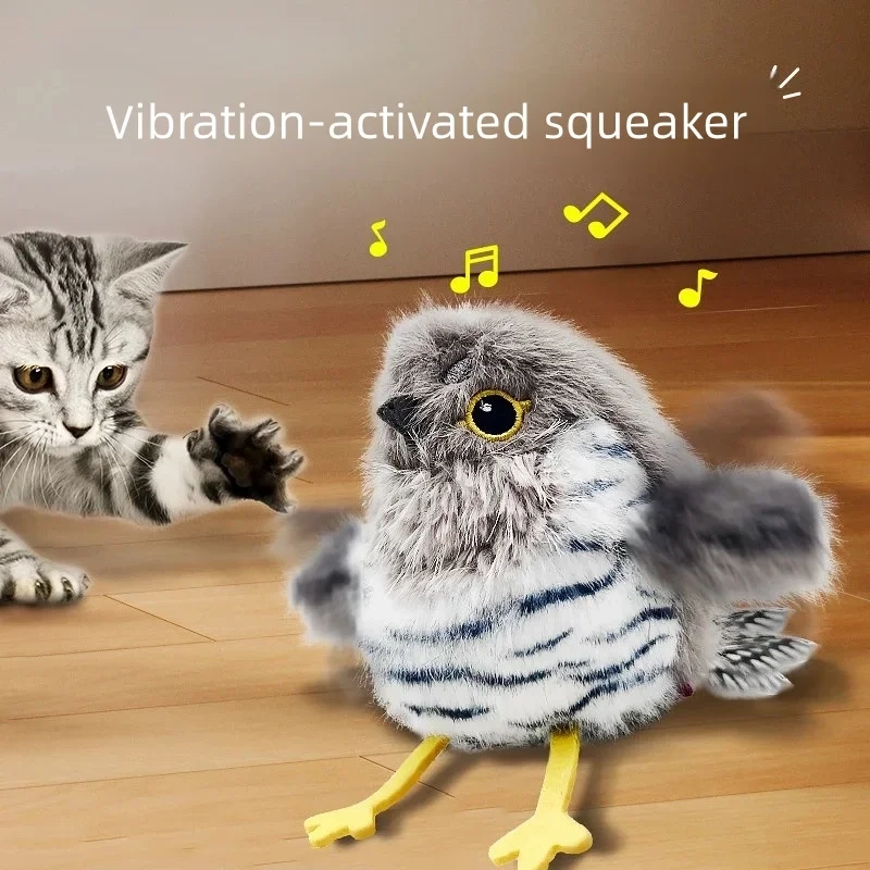 Interactive Flapping Bird Plush Pet Toy with Sound and Motion - Image 2