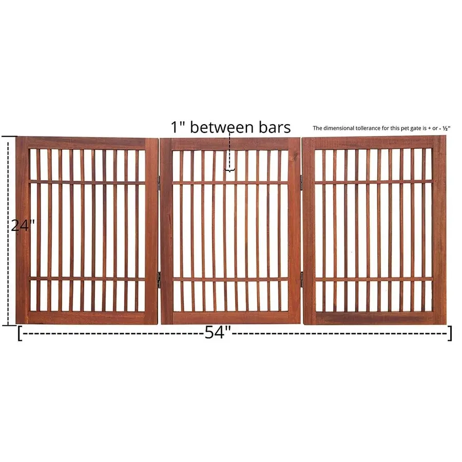 Foldable Acacia Pet Room Gate - Image 3