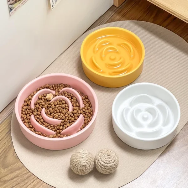 Ceramic Slow Feeder Bowl for Dogs and Cats
